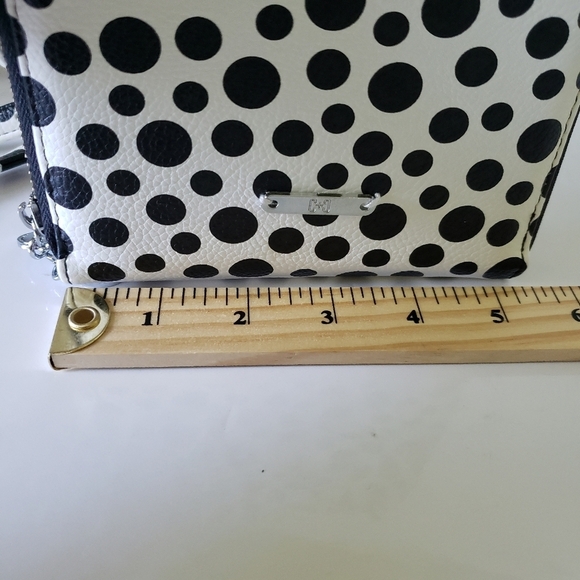 NWT,Coco & Carmen Womans Mini White/Black Polka-dot Crossbody Bag. - Picture 9 of 9